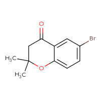 Chemical structure of 6-bromo-2,2-dimethyl-3,4-dihydro-2H-1-benzopyran-4-one - CSSB00000725310