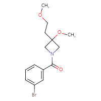 Chemical structure of 1-(3-bromobenzoyl)-3-methoxy-3-(2-methoxyethyl)azetidine - CSSB15122163160