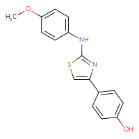 Chemical structure of 4-{2-[(4-methoxyphenyl)amino]-1,3-thiazol-4-yl}phenol - CSSB00104395341