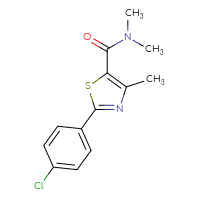 Chemical structure of 2-(4-chlorophenyl)-N,N,4-trimethyl-1,3-thiazole-5-carboxamide - CSSB00104021605
