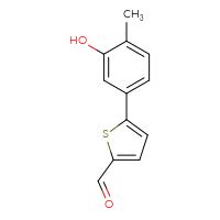 Chemical structure of 5-(3-hydroxy-4-methylphenyl)thiophene-2-carbaldehyde - CSSB00010139331