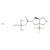 Chemical structure of tert-butyl (3aR,6aR)-3a-(trifluoromethyl)-octahydropyrrolo[3,4-c]pyrrole-2-carboxylate hydrochloride - CSSB20621208632
