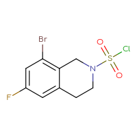 Chemical structure of 8-bromo-6-fluoro-1,2,3,4-tetrahydroisoquinoline-2-sulfonyl chloride - CSSB15006920312