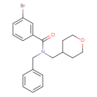 Chemical structure of N-benzyl-3-bromo-N-[(oxan-4-yl)methyl]benzamide - CSSB00092073104