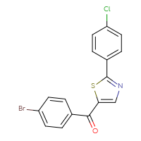 Chemical structure of 5-(4-bromobenzoyl)-2-(4-chlorophenyl)-1,3-thiazole - CSSB00025727345