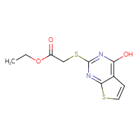 Chemical structure of ethyl 2-({4-hydroxythieno[2,3-d]pyrimidin-2-yl}sulfanyl)acetate - CSSB00025730890