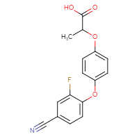 Chemical structure of 2-[4-(4-cyano-2-fluorophenoxy)phenoxy]propanoic acid - CSSB00159267672