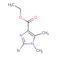 Chemical structure of ethyl 2-bromo-1,5-dimethyl-1H-imidazole-4-carboxylate - CSSB00010776104