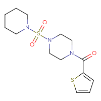 Chemical structure of 1-(piperidine-1-sulfonyl)-4-(thiophene-2-carbonyl)piperazine - CSSB00027786282