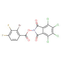 Chemical structure of 4,5,6,7-tetrachloro-1,3-dioxo-2,3-dihydro-1H-isoindol-2-yl 2-bromo-3,4-difluorobenzoate - CSSB20269878796