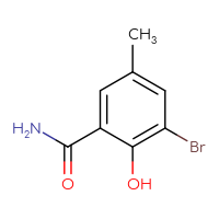 Chemical structure of 3-bromo-2-hydroxy-5-methylbenzamide - CSSB00015288956
