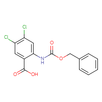 Chemical structure of 2-{[(benzyloxy)carbonyl]amino}-4,5-dichlorobenzoic acid - CSSB00137315353