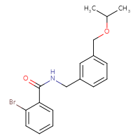 Chemical structure of 2-bromo-N-({3-[(propan-2-yloxy)methyl]phenyl}methyl)benzamide - CSSB00027886971
