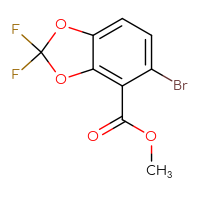 Chemical structure of methyl 5-bromo-2,2-difluoro-2H-1,3-benzodioxole-4-carboxylate - CSSB14957029388
