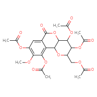 Chemical structure of [5,6,12,14-tetrakis(acetyloxy)-13-methoxy-9-oxo-3,8-dioxatricyclo[8.4.0.0²,⁷]tetradeca-1(14),10,12-trien-4-yl]methyl acetate - CSSB00121597266