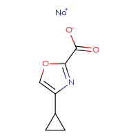 Chemical structure of sodium 4-cyclopropyl-1,3-oxazole-2-carboxylate - CSSB00137314645