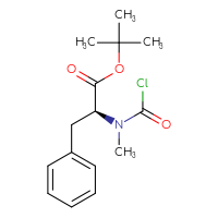 Chemical structure of tert-butyl (2S)-2-[(chlorocarbonyl)(methyl)amino]-3-phenylpropanoate - CSSB21255938305
