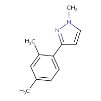 Chemical structure of 3-(2,4-dimethylphenyl)-1-methyl-1H-pyrazole - CSSB00103316447