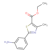 Chemical structure of ethyl 2-(3-aminophenyl)-4-methyl-1,3-thiazole-5-carboxylate - CSSB00008079794