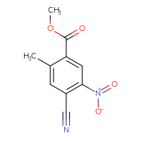 Chemical structure of methyl 4-cyano-2-methyl-5-nitrobenzoate - CSSB00135433005