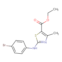 Chemical structure of ethyl 2-[(4-bromophenyl)amino]-4-methyl-1,3-thiazole-5-carboxylate - CSSB00043430235