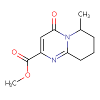 Chemical structure of methyl 6-methyl-4-oxo-4H,6H,7H,8H,9H-pyrido[1,2-a]pyrimidine-2-carboxylate - CSSB00050790625