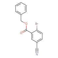 Chemical structure of benzyl 2-bromo-5-cyanobenzoate - CSSB00030992824