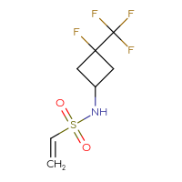 Chemical structure of N-[3-fluoro-3-(trifluoromethyl)cyclobutyl]ethene-1-sulfonamide - CSMB21332164380