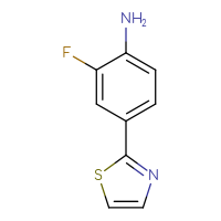 Chemical structure of 2-fluoro-4-(1,3-thiazol-2-yl)aniline - CSSB00116477151