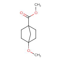 Chemical structure of methyl 4-methoxybicyclo[2.2.1]heptane-1-carboxylate - CSSB01216643059