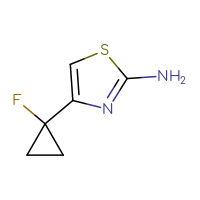 Chemical structure of 4-(1-fluorocyclopropyl)-1,3-thiazol-2-amine - CSSB00113105567