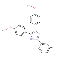 Chemical structure of 2-(2,5-difluorophenyl)-4,5-bis(4-methoxyphenyl)-1H-imidazole - CSSB14823774524