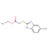 Chemical structure of ethyl 2-[(5-methyl-1H-1,3-benzodiazol-2-yl)sulfanyl]acetate - CSSB00000247317