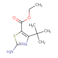 Chemical structure of ethyl 2-amino-4-tert-butyl-1,3-thiazole-5-carboxylate - CSSB00009997231