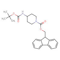 Chemical structure of (9H-fluoren-9-yl)methyl 4-{[(tert-butoxy)carbonyl]amino}piperidine-1-carboxylate - CSSB00015693186