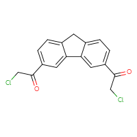 Chemical structure of 2-chloro-1-[6-(2-chloroacetyl)-9H-fluoren-3-yl]ethan-1-one - CSSB00000680736