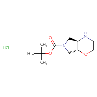 Chemical structure of tert-butyl (4aR,7aR)-octahydropyrrolo[3,4-b][1,4]oxazine-6-carboxylate hydrochloride - CSSB02515423612