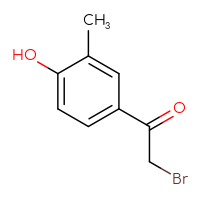 Chemical structure of 2-bromo-1-(4-hydroxy-3-methylphenyl)ethan-1-one - CSSB00000691173