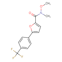 Chemical structure of N-methoxy-N-methyl-5-[4-(trifluoromethyl)phenyl]furan-2-carboxamide - CSSB02060349902