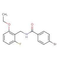 Chemical structure of 4-bromo-N-[(2-ethoxy-6-fluorophenyl)methyl]benzamide - CSSB21432560606