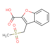 Chemical structure of 3-(methanesulfonylmethyl)-1-benzofuran-2-carboxylic acid - CSSB00000749657