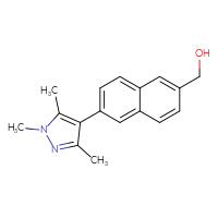 Chemical structure of [6-(1,3,5-trimethyl-1H-pyrazol-4-yl)naphthalen-2-yl]methanol - CSSB06587261946
