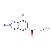 Chemical structure of ethyl 7-bromo-2-methyl-2H-indazole-5-carboxylate - CSSB00020813835
