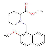 Chemical structure of methyl 1-[(2-methoxynaphthalen-1-yl)methyl]piperidine-2-carboxylate - CSSB06541405333