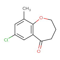Chemical structure of 7-chloro-9-methyl-2,3,4,5-tetrahydro-1-benzoxepin-5-one - CSSB00000688689
