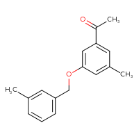 Chemical structure of 1-{3-methyl-5-[(3-methylphenyl)methoxy]phenyl}ethan-1-one - CSSB21103684597