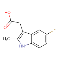 Chemical structure of 2-(5-fluoro-2-methyl-1H-indol-3-yl)acetic acid - CSSB00000044558