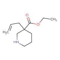 Chemical structure of ethyl 3-(prop-2-en-1-yl)piperidine-3-carboxylate - CSSB00010760679