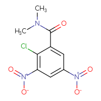 Chemical structure of 2-chloro-N,N-dimethyl-3,5-dinitrobenzamide - CSSB14412792137