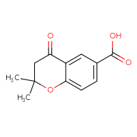 Chemical structure of 2,2-dimethyl-4-oxo-3,4-dihydro-2H-1-benzopyran-6-carboxylic acid - CSSB00010221765